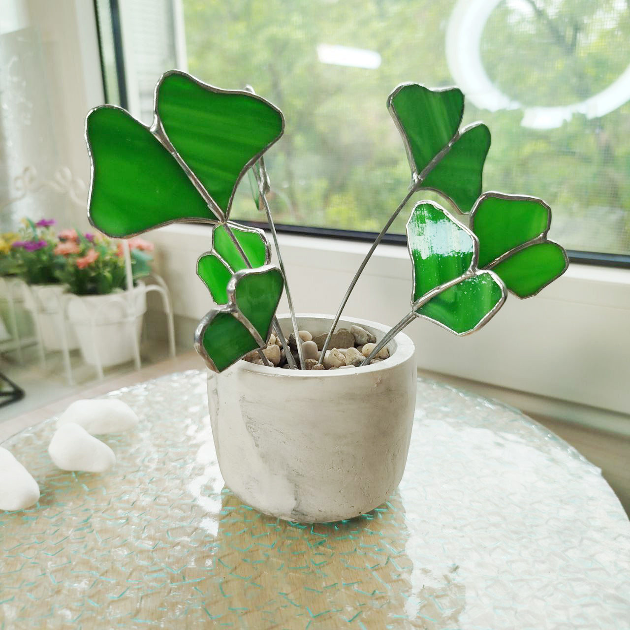Ginko stained glass Table Decor Suncatcher mothers day gift