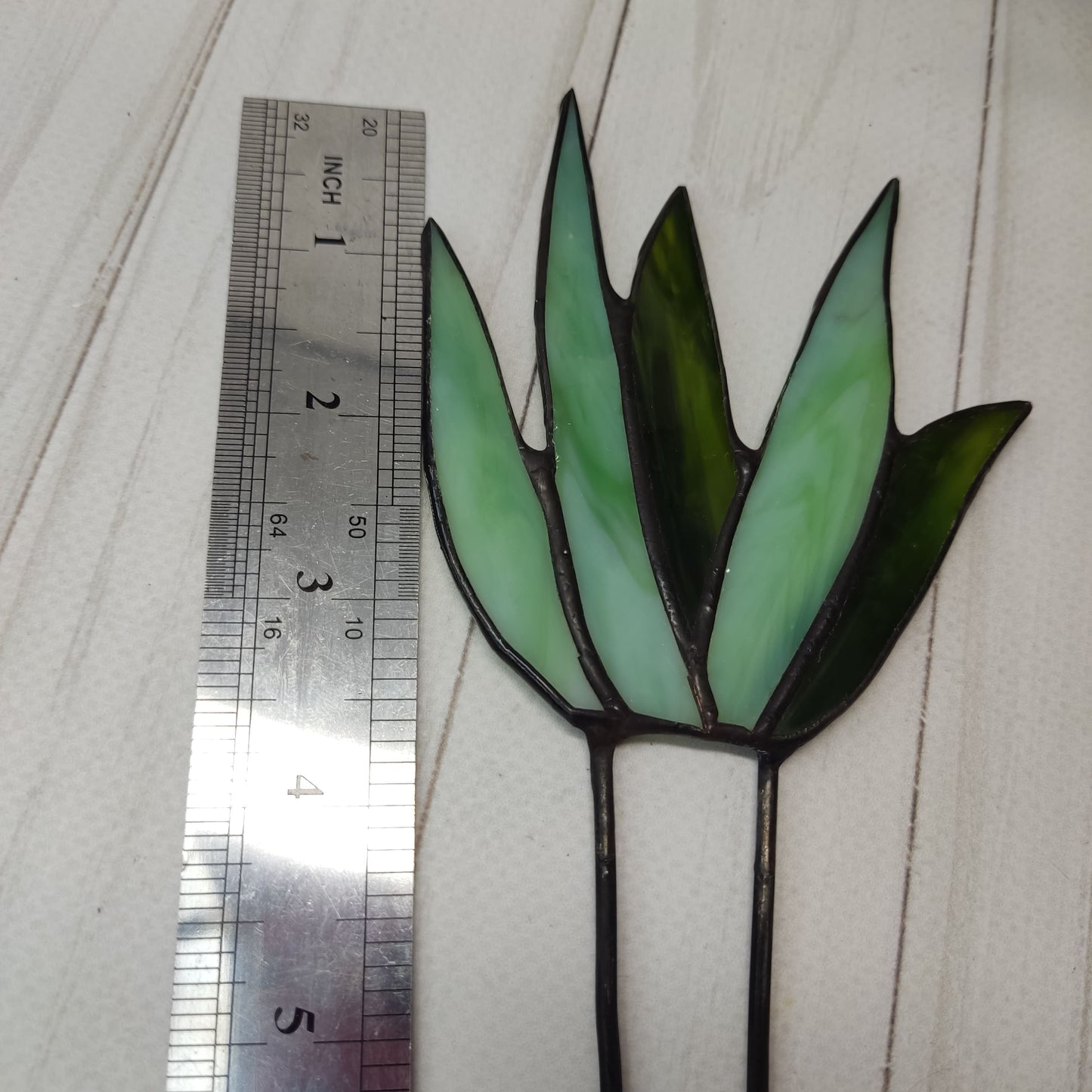 Stained glass Aloe Agave Plants In a Pot, Suncatchers Agave Plant Stakes gift for plant lover