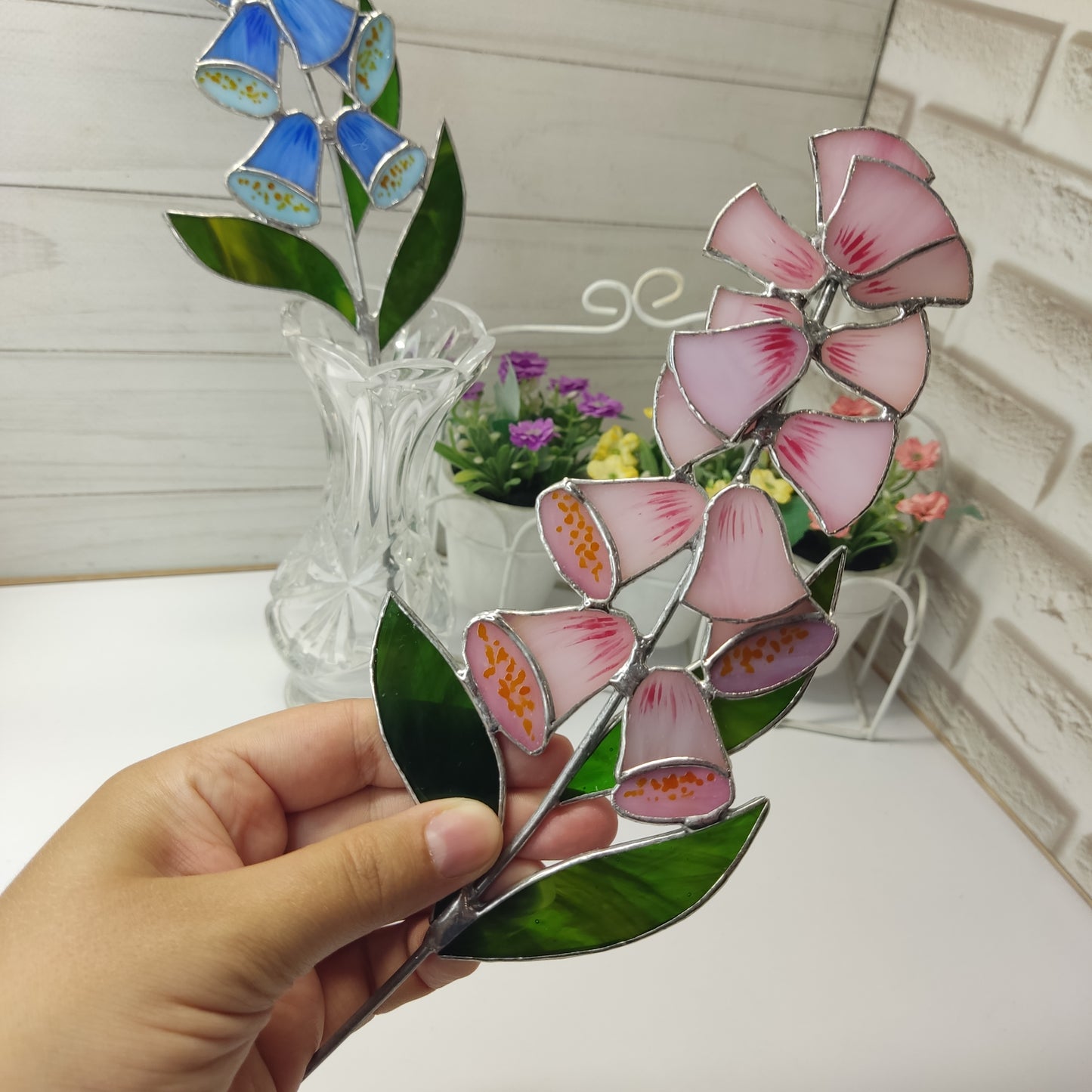 Pinkbell flowers or bluebell flowers Suncatcher a gift for mom and grandma