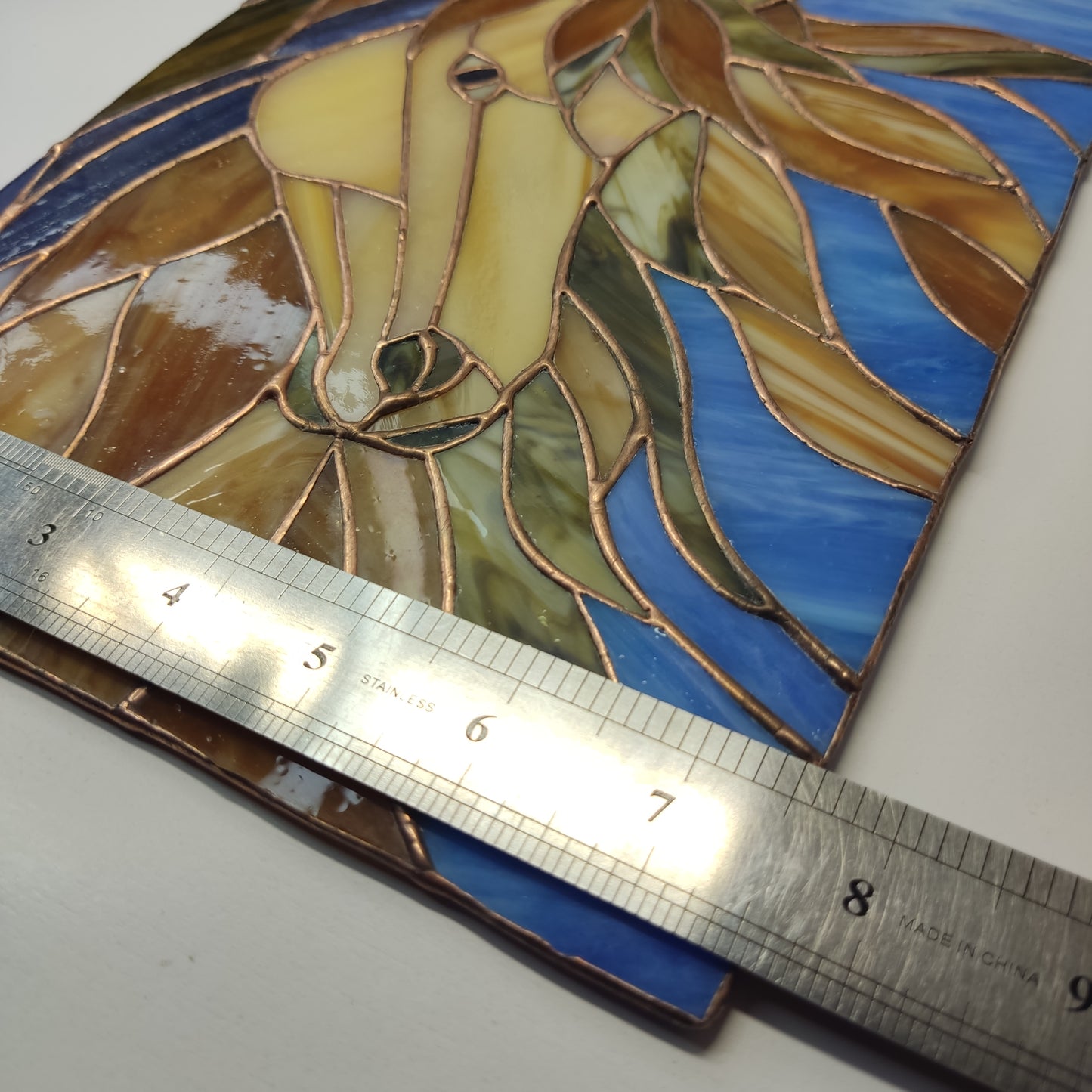 Stained glass horse, horse head, Stained glass panel, Window hangings, horse decor, wall art, suncatcher horse, horse statue