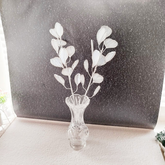 Stained glass eucalyptus branch, white eucalyptus plant, glass eucalyptus, plant stake, stained glass plant, Leaves eucalyptus bouquet